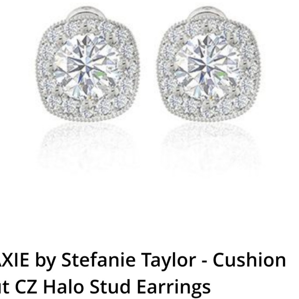 ZAXIE 2ct. CZ Halo Stud Earrings